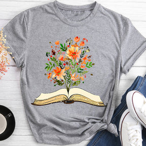 There Are Flowers Blooming From The Book T-shirt