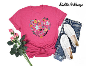 Flower Heart Wildflower T-shirt