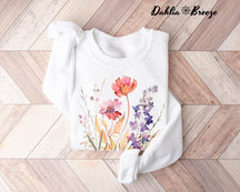 Vintage Pressed Flowers Crewneck Sweatshirt