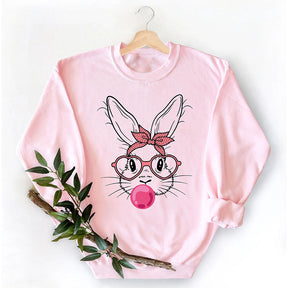 Sweat-shirt lapin avec lunettes en forme de cœur