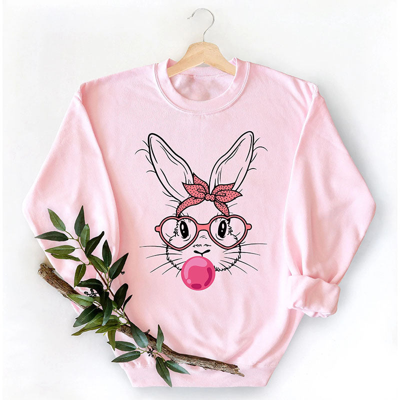 Bunny with Heart Glasses Sweatshirt