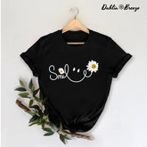 Daisy Flower Smile Face T-shirt