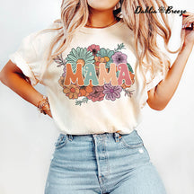 T-shirt mignon maman fleur