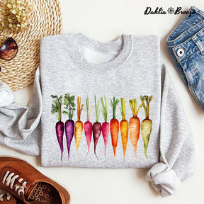 Carrots Watercolor Vegetables Gardening Sweatshirt