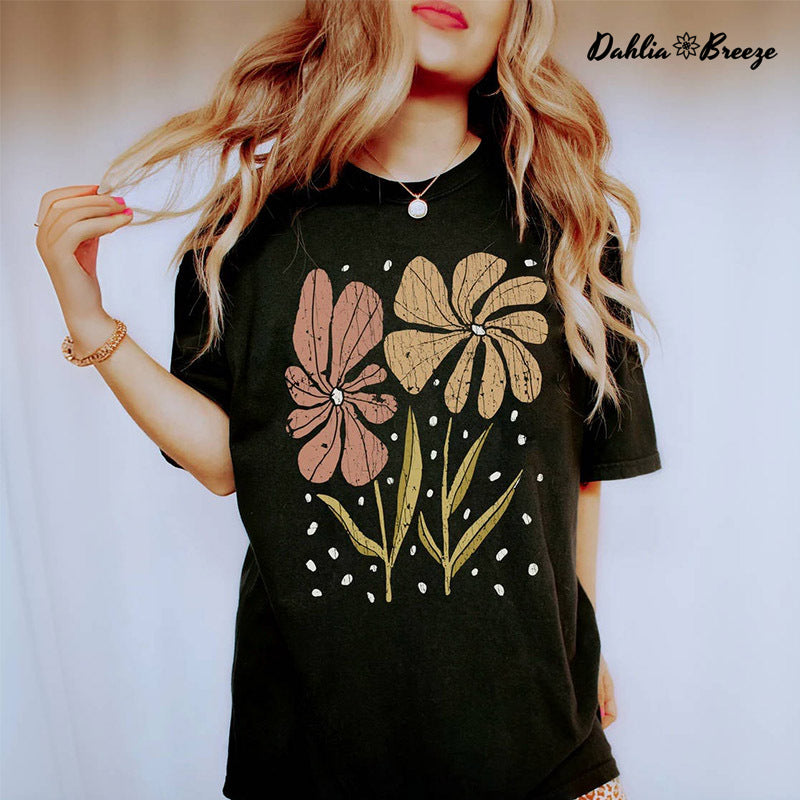 Boho Floral Wildflower Vintage T-shirt