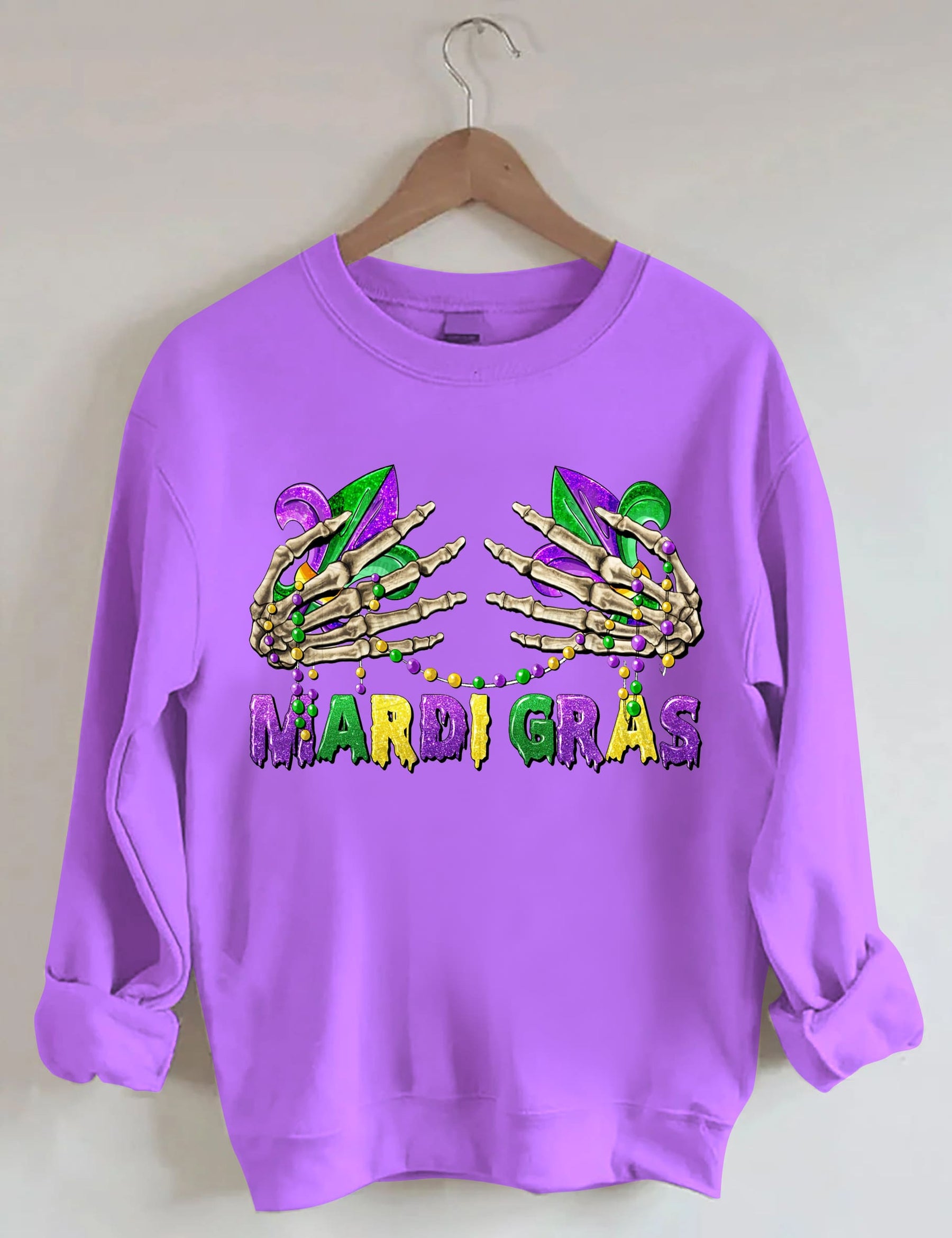 Mardi Gras Skeleton Hands Sweatshirt