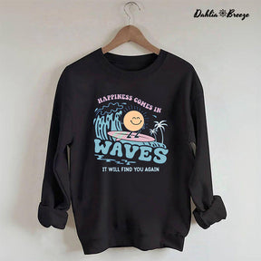 Le bonheur vient par vagues - Sweat-shirt à dos