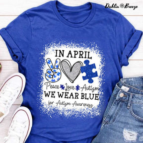 Peace Love Autism Awareness T-shirt