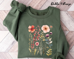 Sweat-shirt Boho Nature Fleurs sauvages