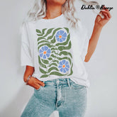 T-shirt Blanc Vintage Floral Boho