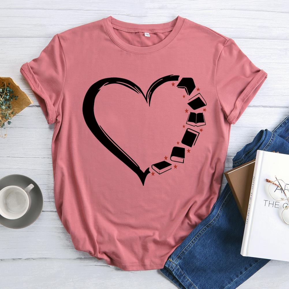 T-shirt pour les amoureux des livres, cœur en détresse