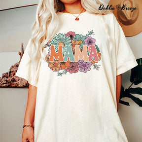 T-shirt mignon maman fleur