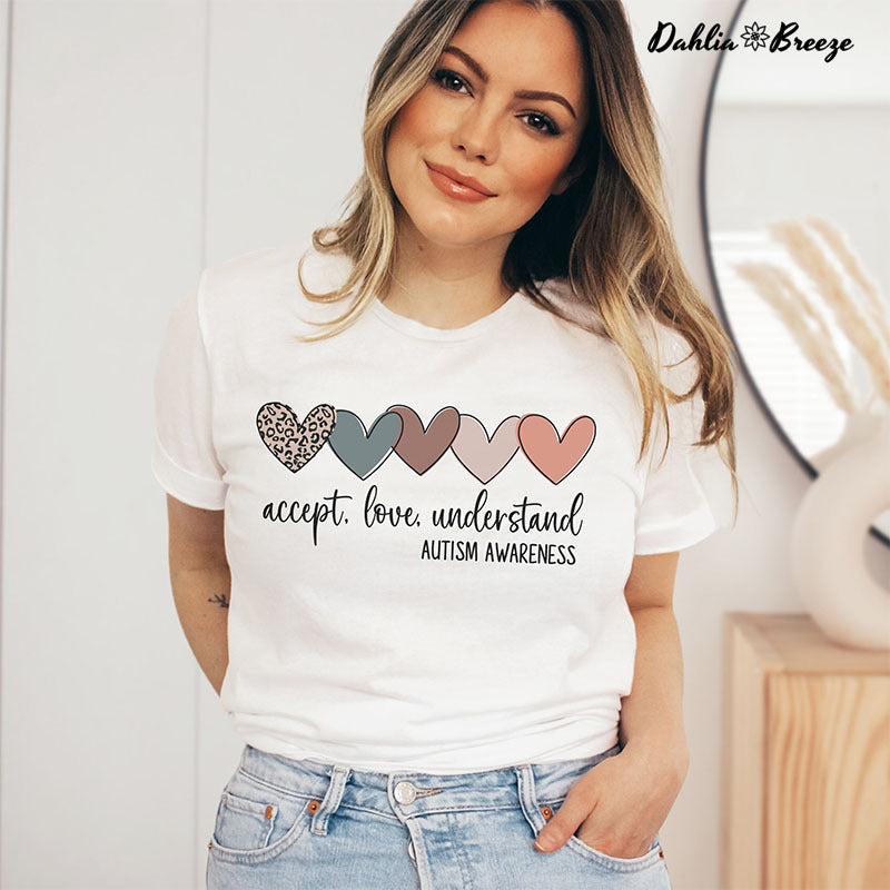 Accepter l’amour Comprendre l’autisme T-shirt