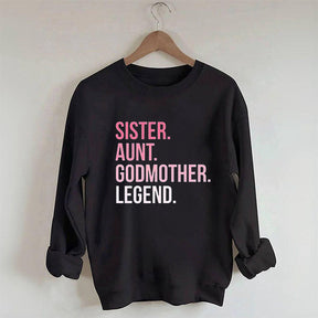 Funny Sister Letter Print Casual Sweatshirt