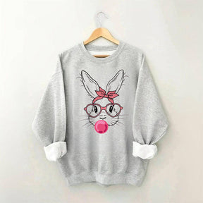 Sweat-shirt lapin avec lunettes en forme de cœur