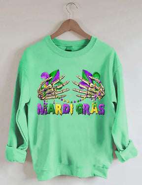 Mardi Gras Skeleton Hands Sweatshirt