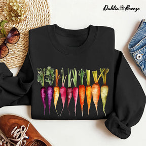 Carrots Watercolor Vegetables Gardening Sweatshirt