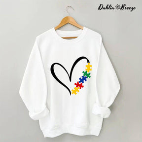 Autism Puzzle Heart Sweatshirt