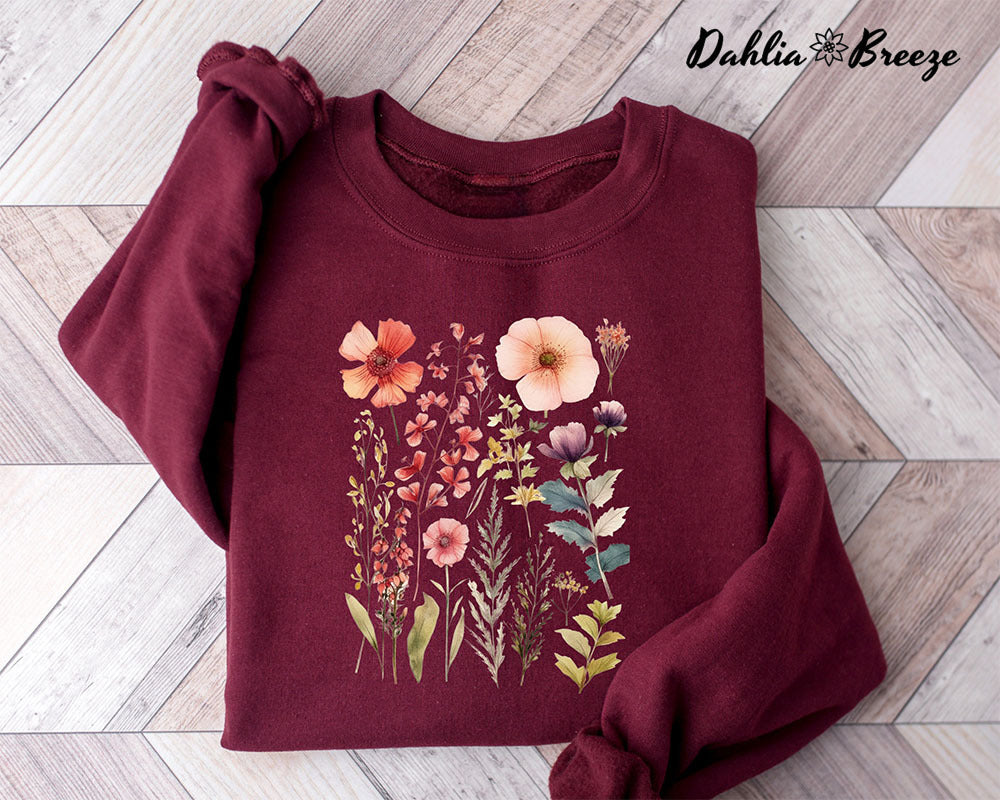 Sweat-shirt Boho Nature Fleurs sauvages