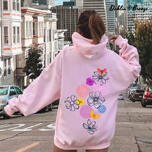 Floral Outlines Flower Doodle Hoodie