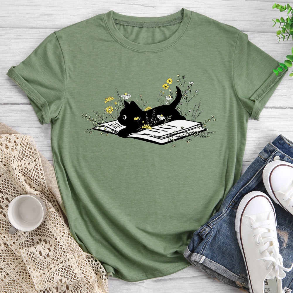 T-shirt Les livres et les chats rendent ma vie douce