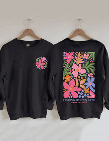 Trouver mon propre chemin Fleurs Sweatshirt