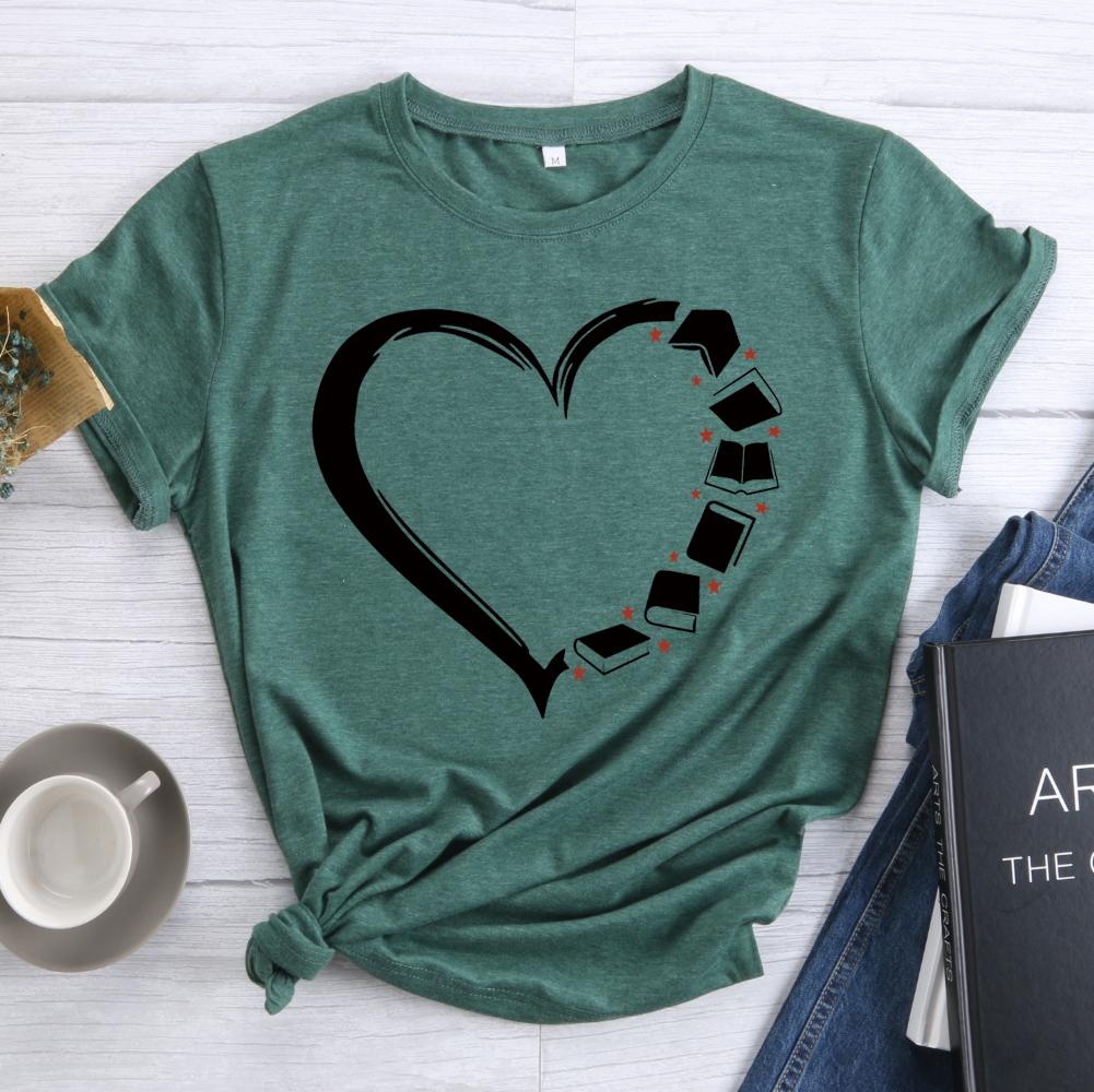 T-shirt pour les amoureux des livres, cœur en détresse