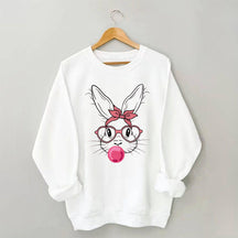 Sweat-shirt lapin avec lunettes en forme de cœur