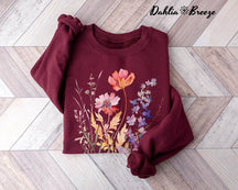 Vintage Pressed Flowers Crewneck Sweatshirt