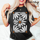 Boho Daisy Botanique Vintage Crewneck T-shirt