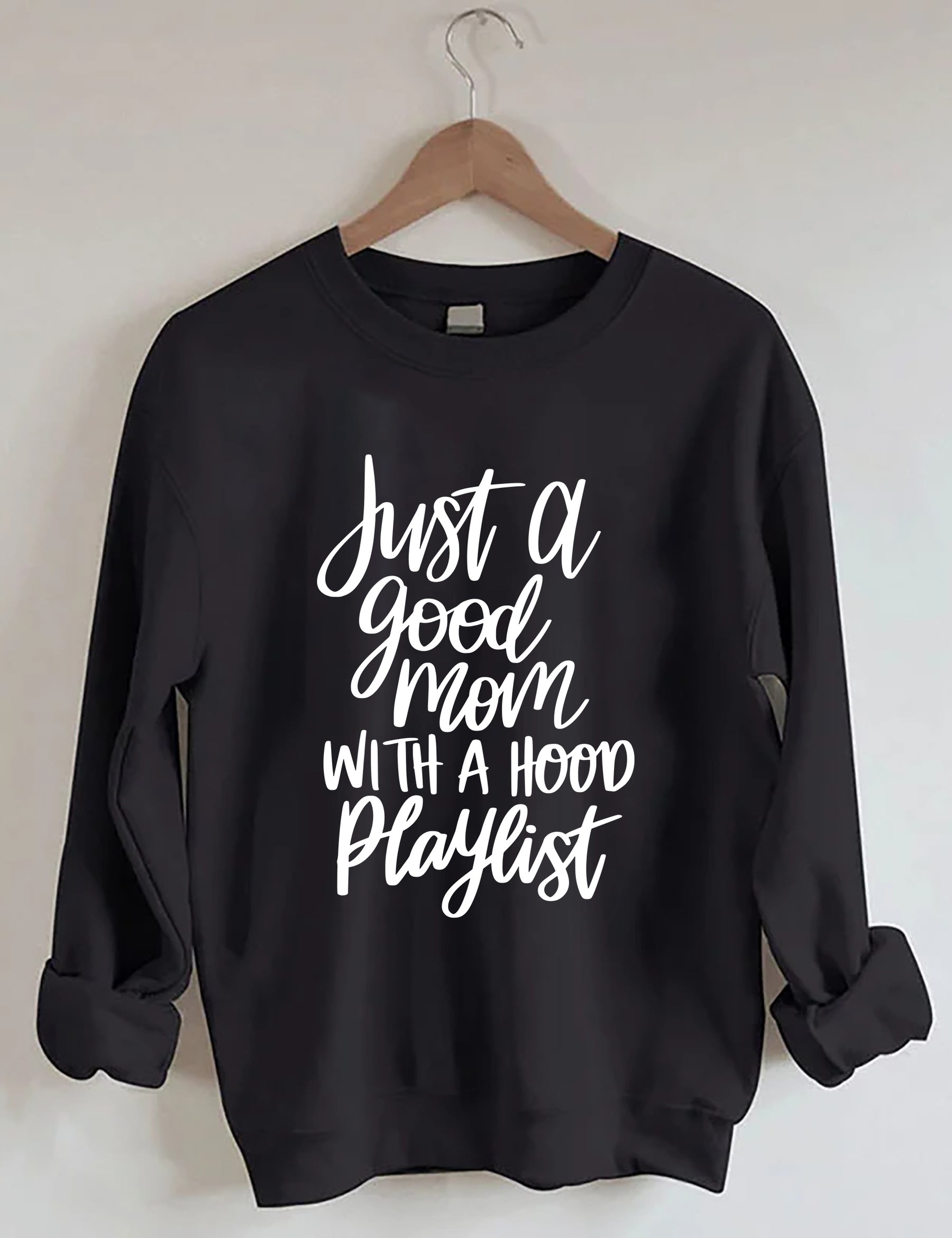 Juste une bonne maman avec un sweat-shirt Playlist à capuche