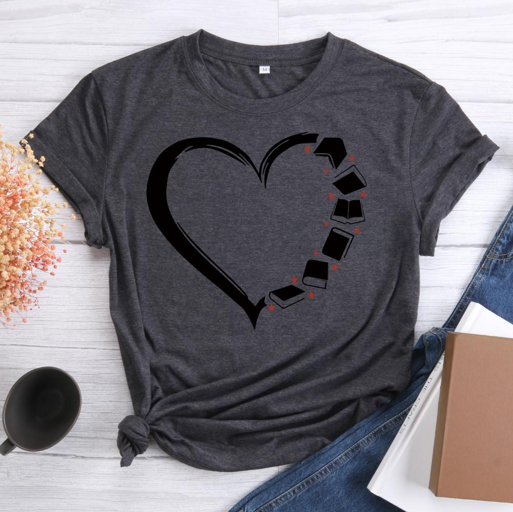 Books Distressed Heart Book Lovers T-shirt