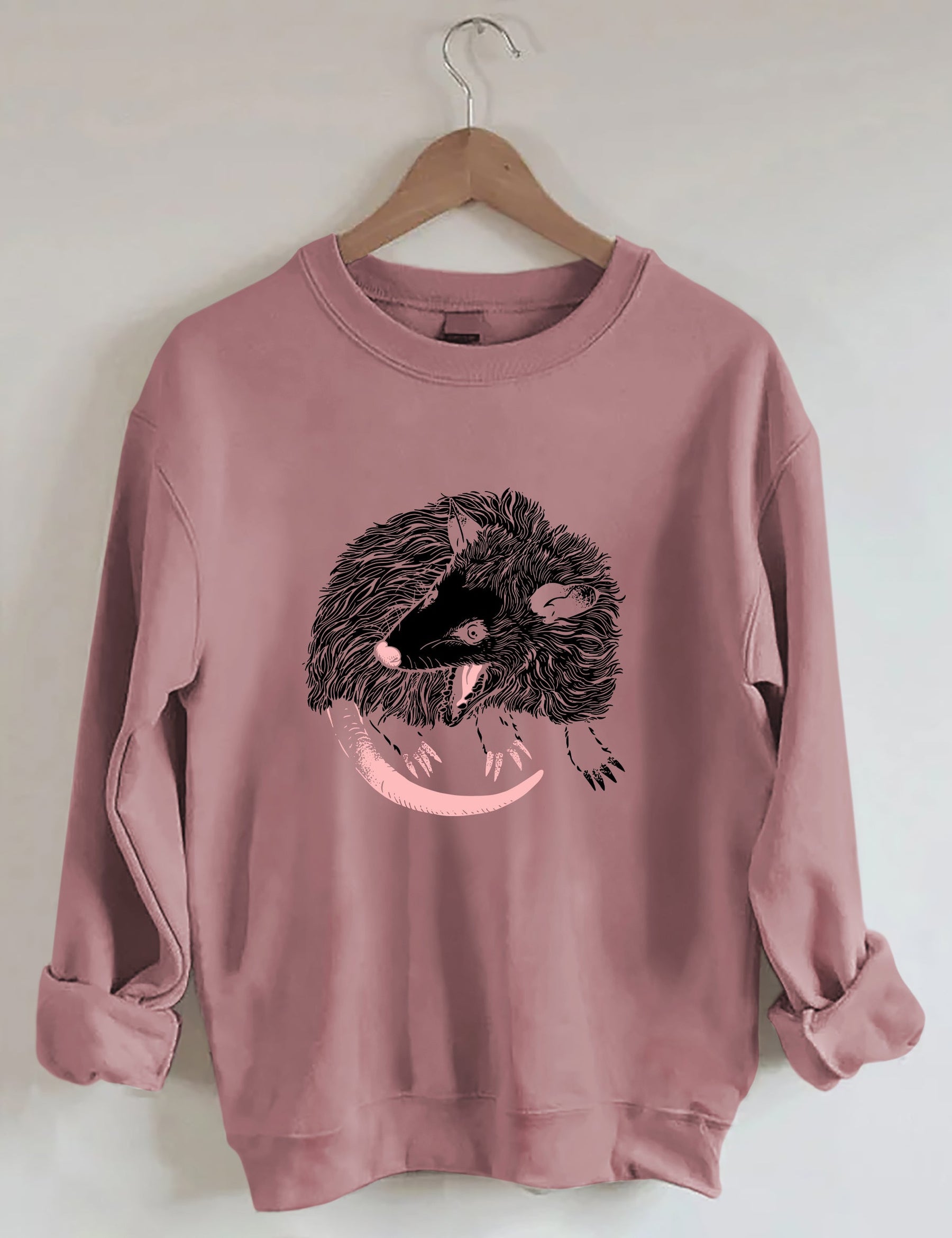 Opossum Print Casual Sweatshirt