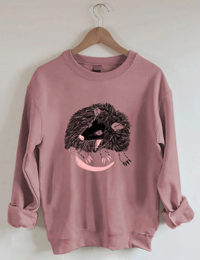 Lässiges Sweatshirt mit Opossum-Print 