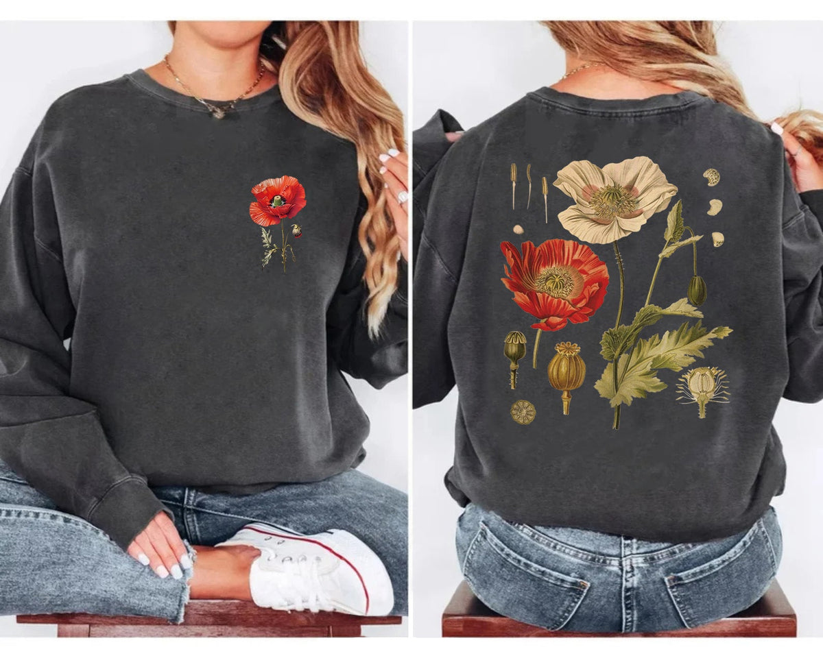 Vintage Mohn-Sweatshirt