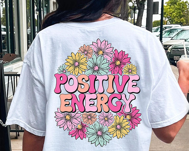 Positive Energy Flower Print T-shirt