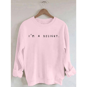 Bedrucktes Sweatshirt „I'm A Delight“.