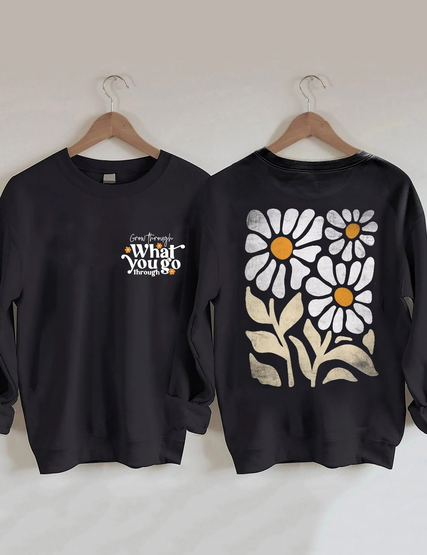 Sweatshirt mit Boho-Wildblumen-Print