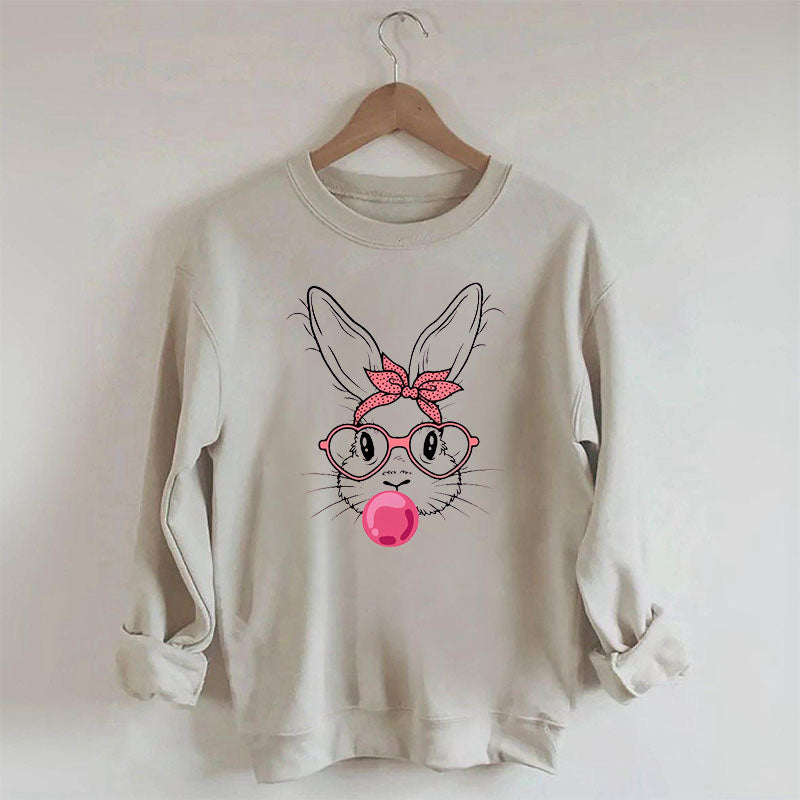 Bunny with Heart Glasses Sweatshirt