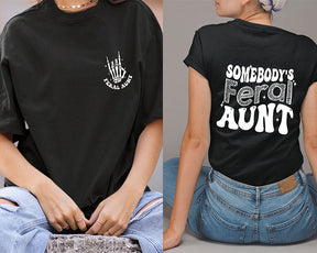 Lustiges Retro Somebodys Feral Tante T-Shirt