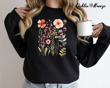 Boho Nature Wildflowers Sweatshirt