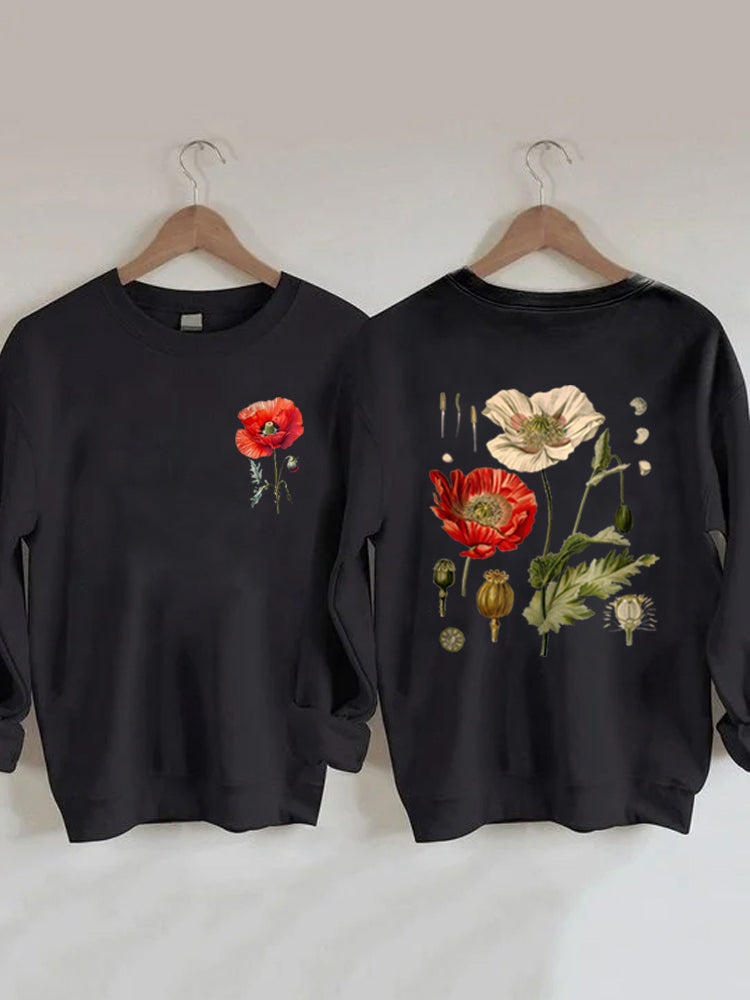 Vintage Mohn-Sweatshirt