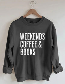 Sweat-shirt Café et livres du week-end