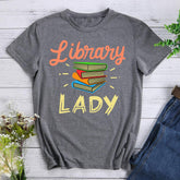 Library Lady Book Lovers Round Neck T-shirt