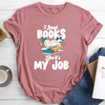 T-shirt col rond je lis des livres comme si c'était mon travail