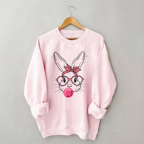 Sweat-shirt lapin avec lunettes en forme de cœur