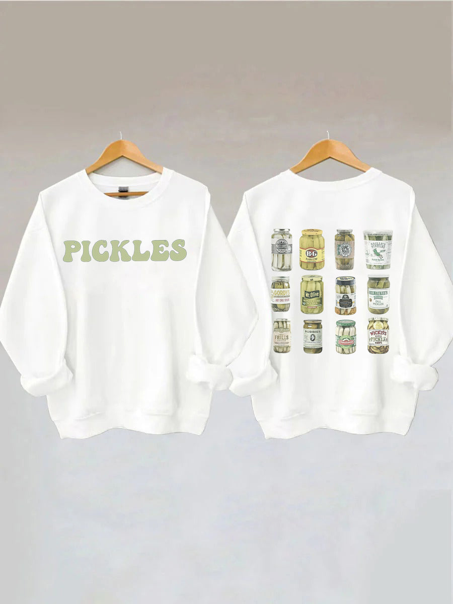 Sweat-shirt cornichons en conserve vintage 