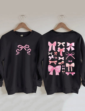 Sweat-shirt mignon avec nœud rose