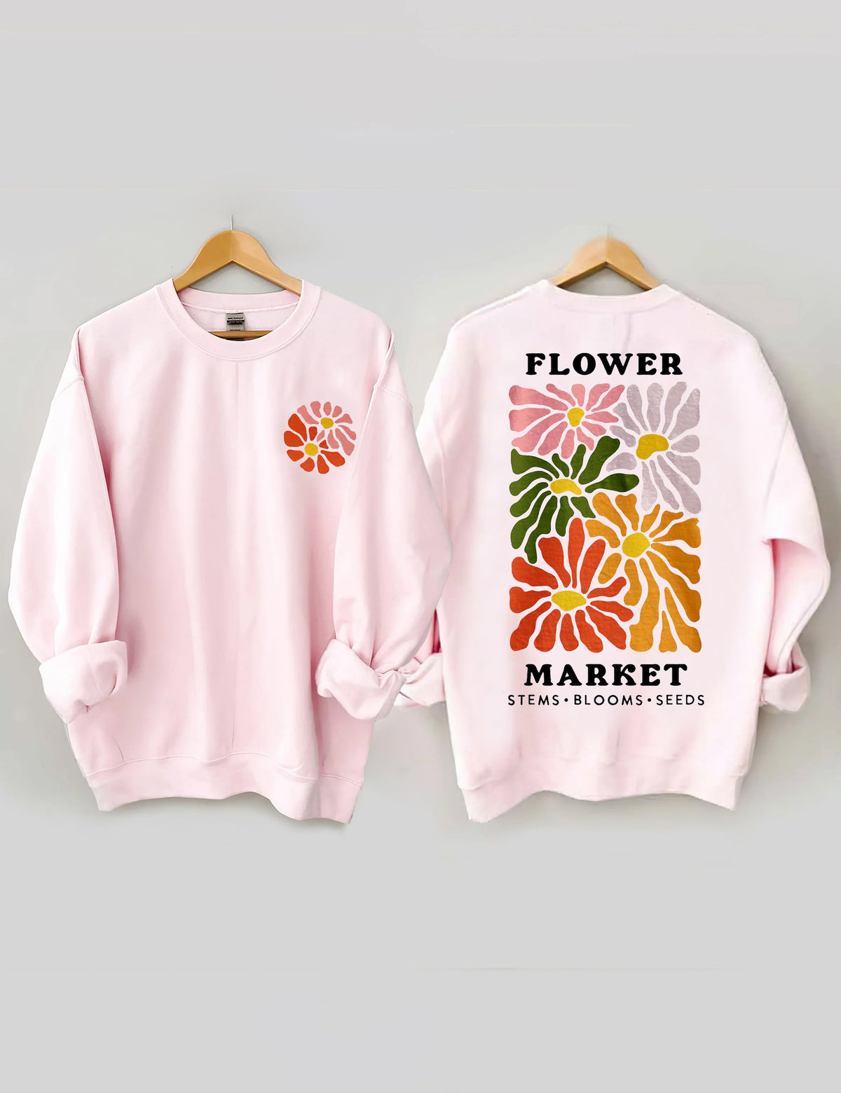 Sweatshirt mit böhmischem Wildblumen-Print