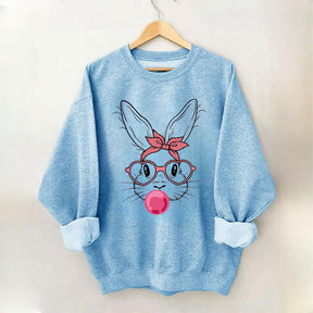 Bunny with Heart Glasses Sweatshirt